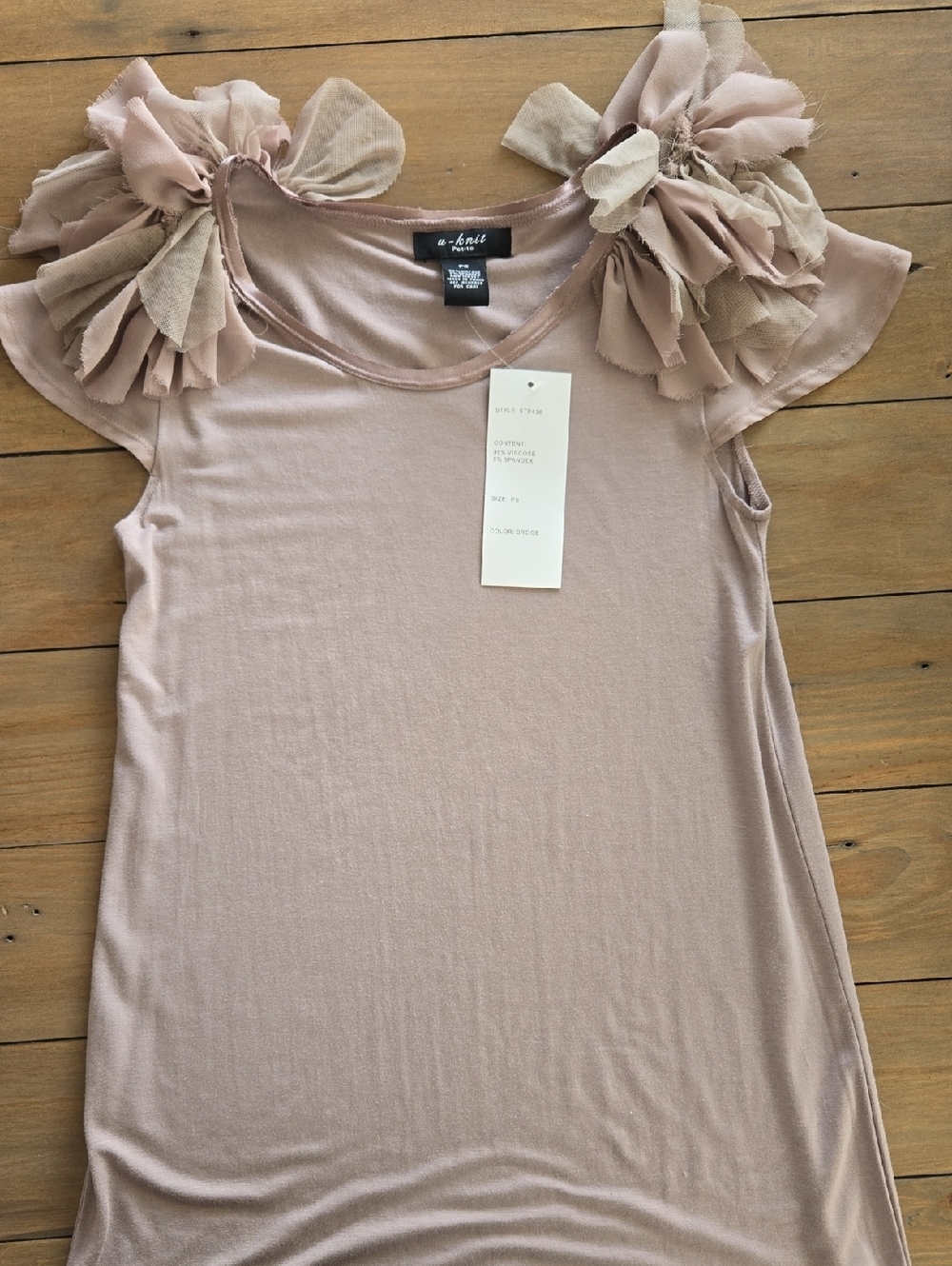 Dusty Blush Ruffle Shoulder Tank